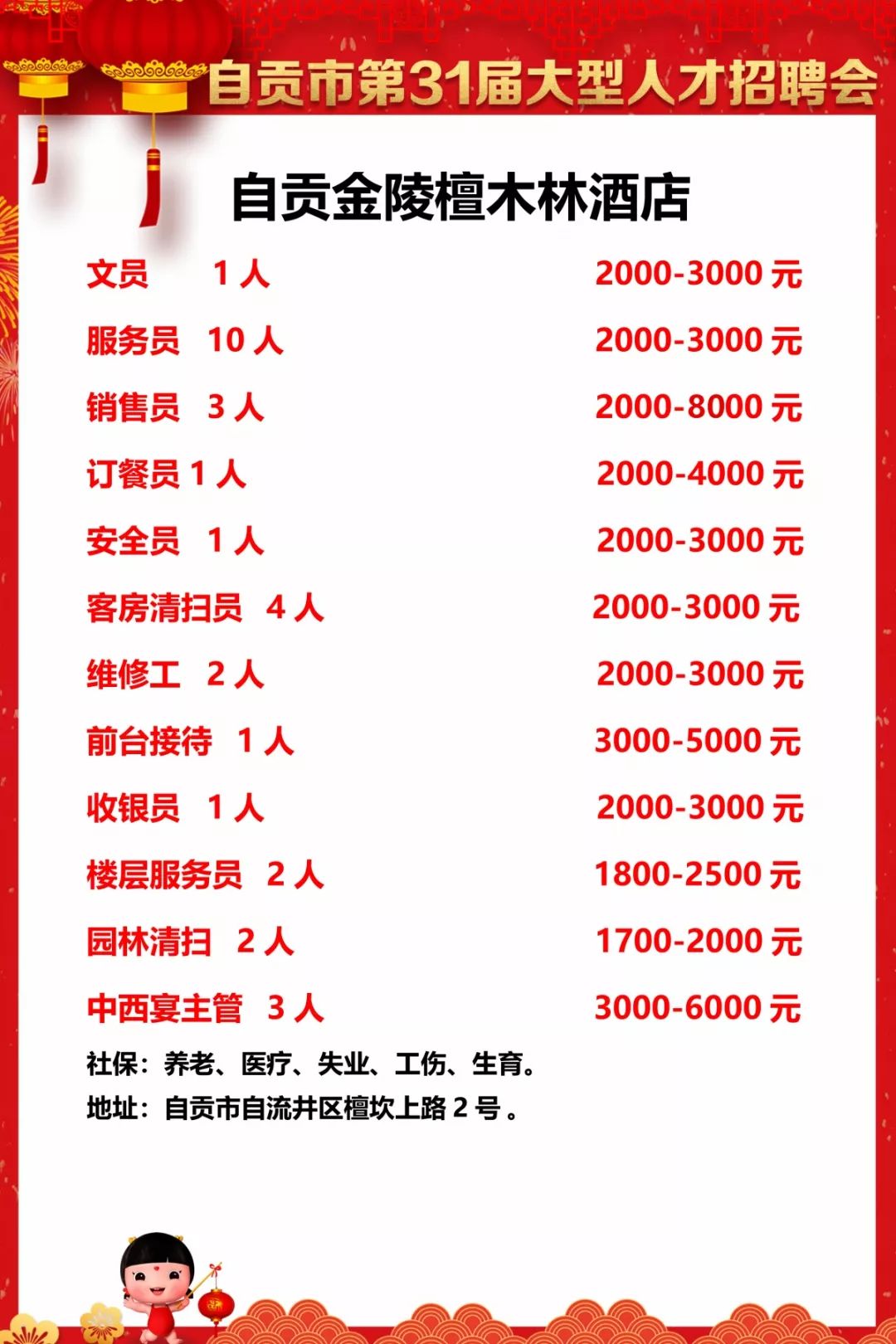 自贡最新招聘信息汇总